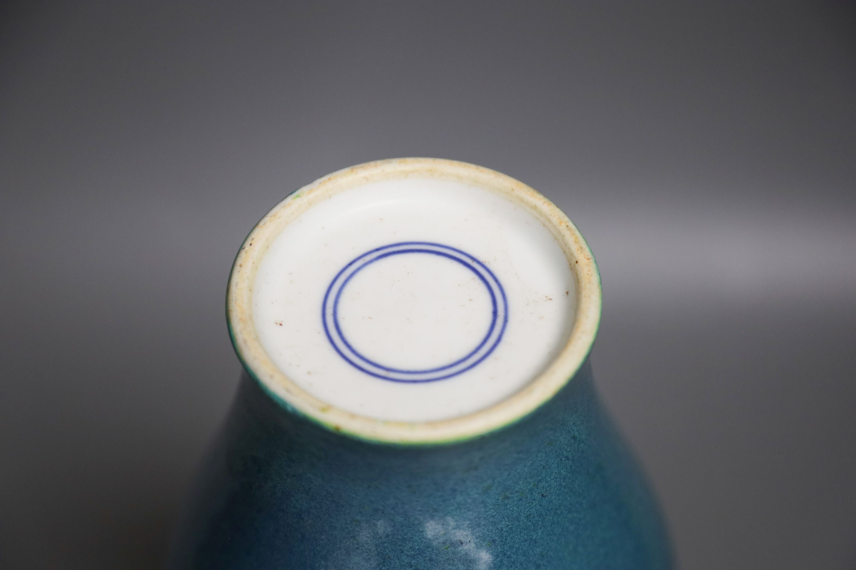 A Chinese robin’s egg glazed bottle vase, scuffing to glaze, 30cm